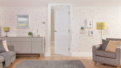 Jeld-Wen 2 panel Patterned Unglazed White Internal Door, (H)1981mm (W)838mm (T)35mm