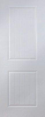 Jeld-Wen 2 panel Patterned Unglazed White Internal Door, (H)1981mm (W)838mm (T)35mm
