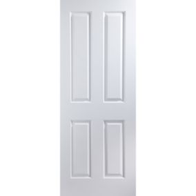 Jeld-Wen 4 panel Solid core Unglazed White Internal Door, (H)1981mm (W)762mm (T)35mm