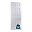 Jeld-Wen 6 panel Solid core Unglazed Contemporary White Woodgrain effect Internal Door, (H)1981mm (W)838mm (T)35mm