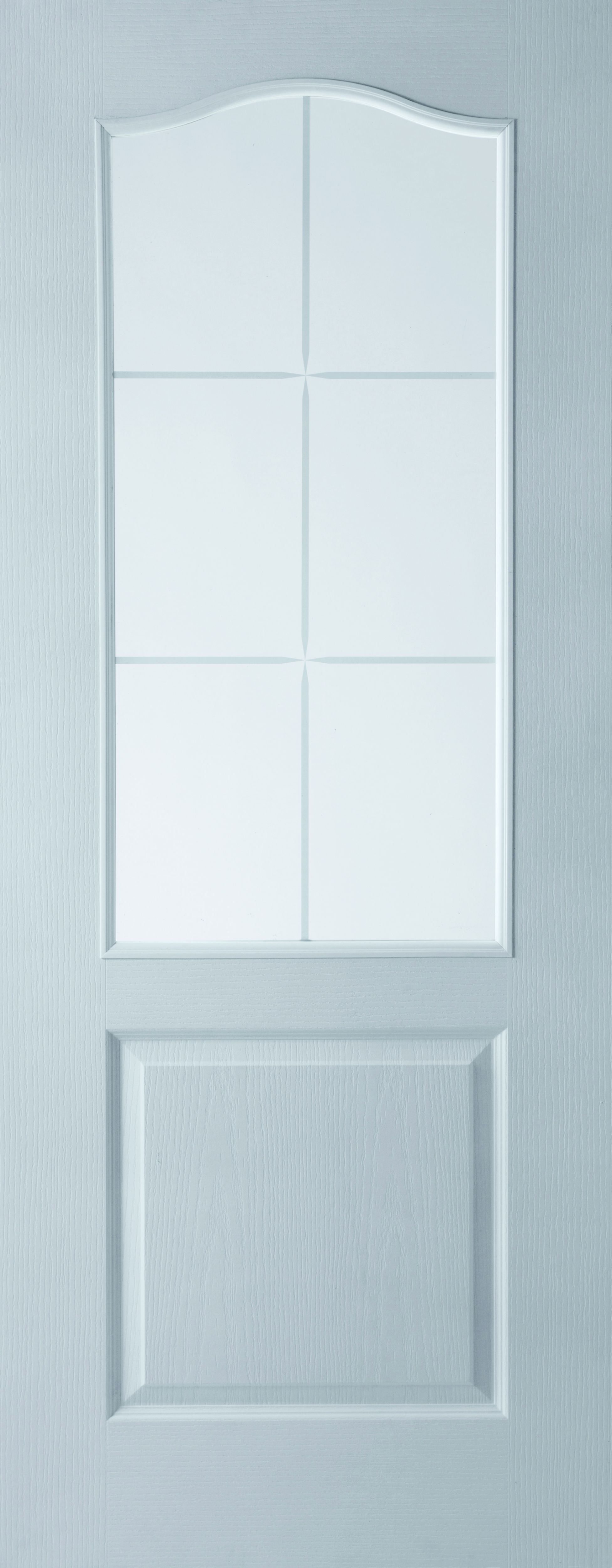 Jeld-Wen Arched 2 panel 6 Lite Clear Glazed Arched White Internal Door, (H)1981mm (W)838mm (T)35mm