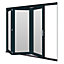 Jeld-Wen Bedgebury Clear Glazed Grey Hardwood Reversible External Folding Patio door, (H)2094mm (W)1794mm