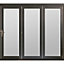 Jeld-Wen Bedgebury Clear Glazed Grey Hardwood Reversible External Folding Patio door, (H)2094mm (W)2394mm