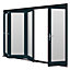 Jeld-Wen Bedgebury Clear Glazed Grey Hardwood Reversible External Folding Patio door, (H)2094mm (W)2994mm