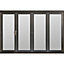 Jeld-Wen Bedgebury Clear Glazed Grey Hardwood Reversible External Folding Patio door, (H)2094mm (W)2994mm