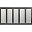 Jeld-Wen Bedgebury Clear Glazed Grey Hardwood Reversible External Folding Patio door, (H)2094mm (W)3594mm