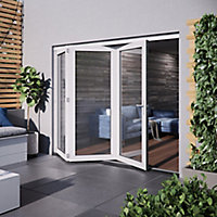 Jeld-Wen Bedgebury Clear Glazed White Hardwood Reversible External Folding Patio door, (H)2094mm (W)2394mm