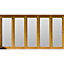 Jeld-Wen Clear Glazed Golden Oak External 5 Kinsley Folding Patio door, (H)2094mm (W)3594mm