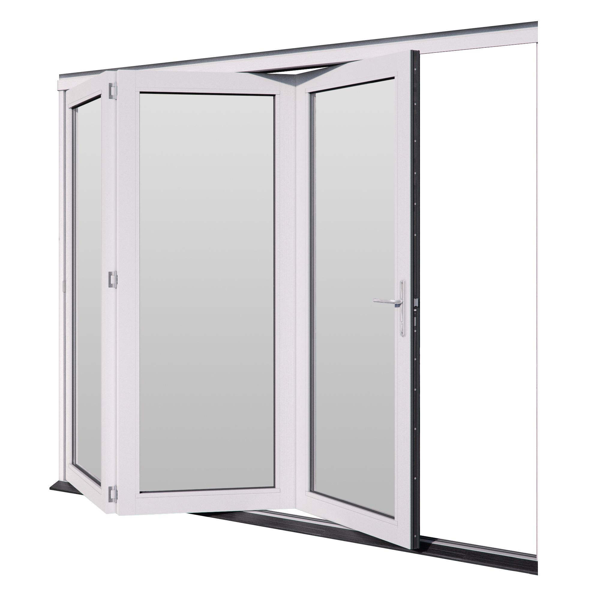 Jeld-Wen Clear Glazed White Hardwood veneer External 3 Bedgebury Folding Patio door, (H)2094mm (W)2394mm