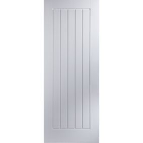 Jeld-Wen Cottage Solid core White Woodgrain effect Internal Door, (H)1981mm (W)610mm (T)35mm
