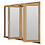 Jeld-Wen Kinsley Clear Glazed Golden Oak Reversible External Folding Patio door, (H)2094mm (W)1794mm