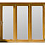 Jeld-Wen Kinsley Clear Glazed Golden Oak Reversible External Folding Patio door, (H)2094mm (W)1794mm