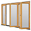 Jeld-Wen Kinsley Clear Glazed Golden Oak Reversible External Folding Patio door, (H)2094mm (W)2994mm