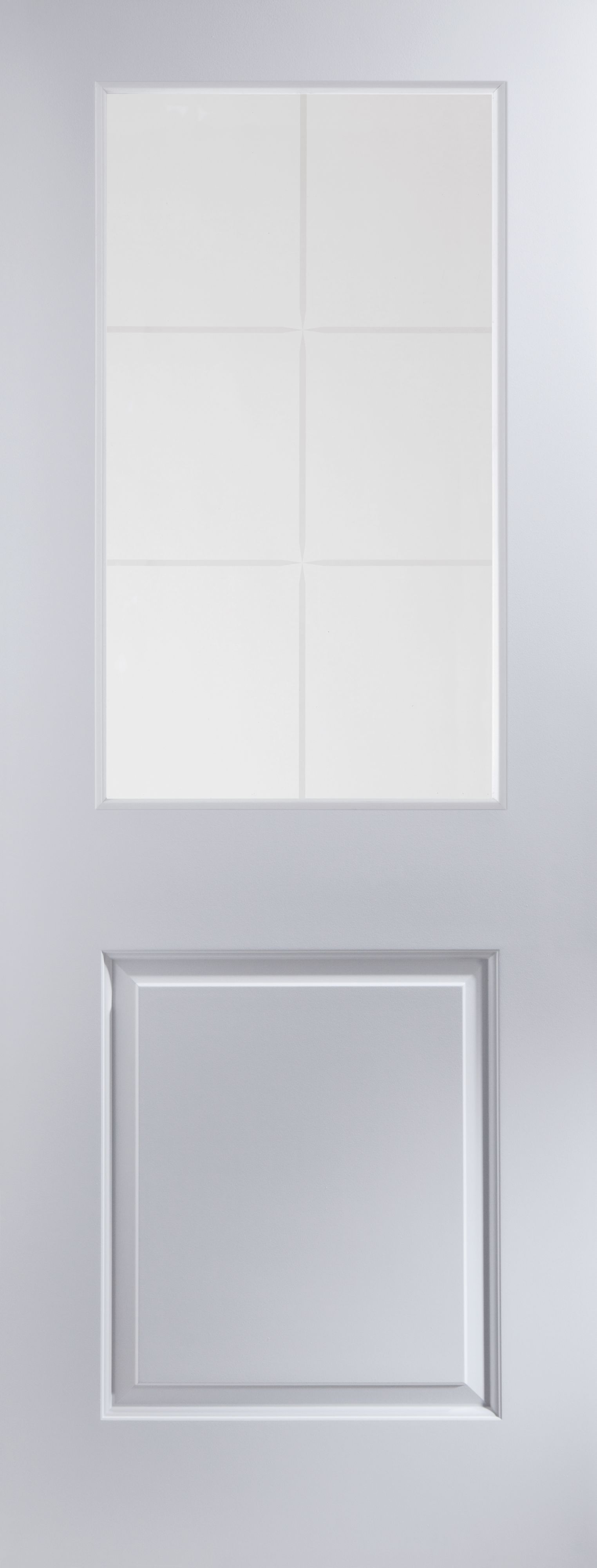 Jeld-Wen Painted 2 panel 6 Lite Clear Glazed Contemporary White Internal Door, (H)1981mm (W)686mm (T)35mm