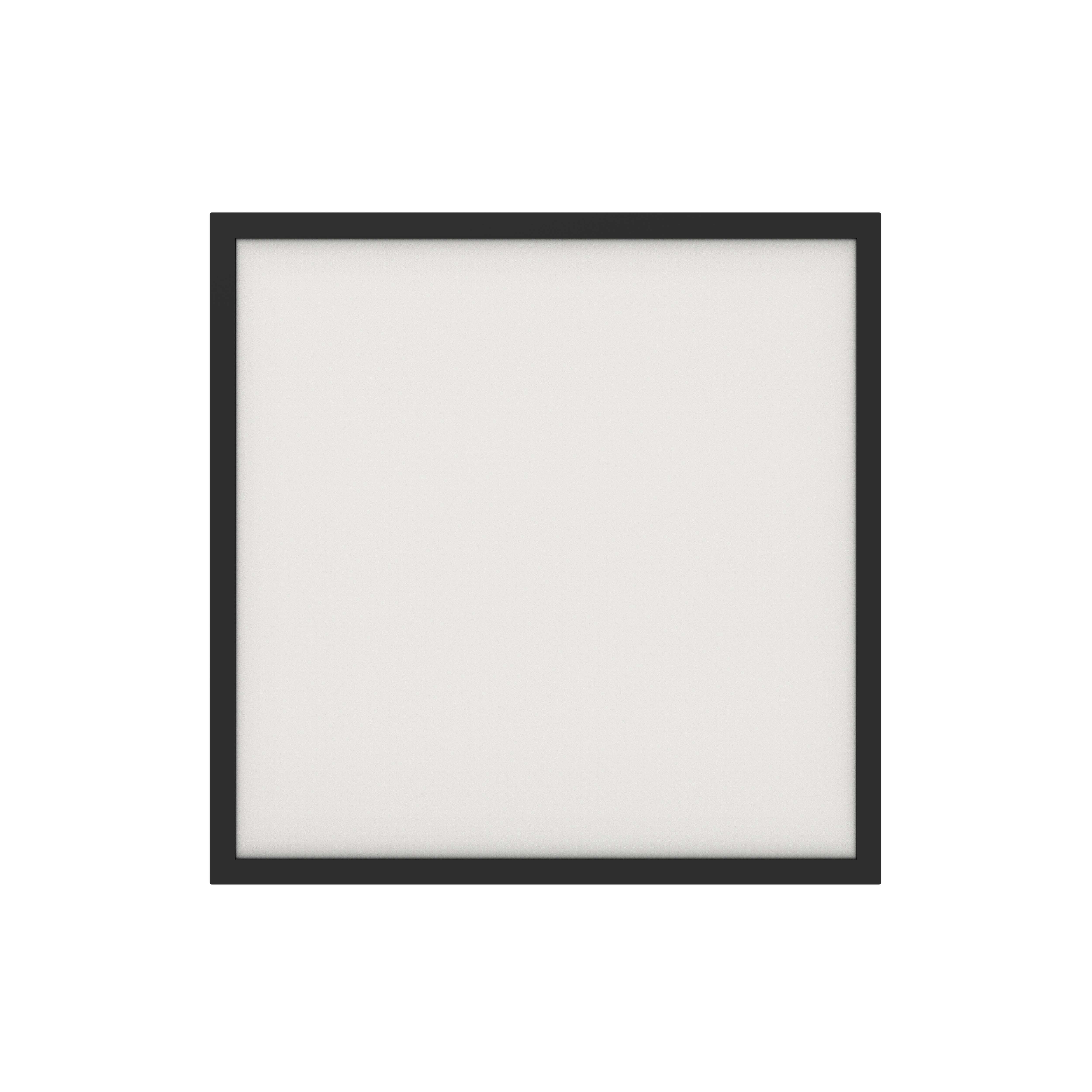 Jemison Matt Black Aluminium effect Square Neutral white LED Light panel (L)595mm