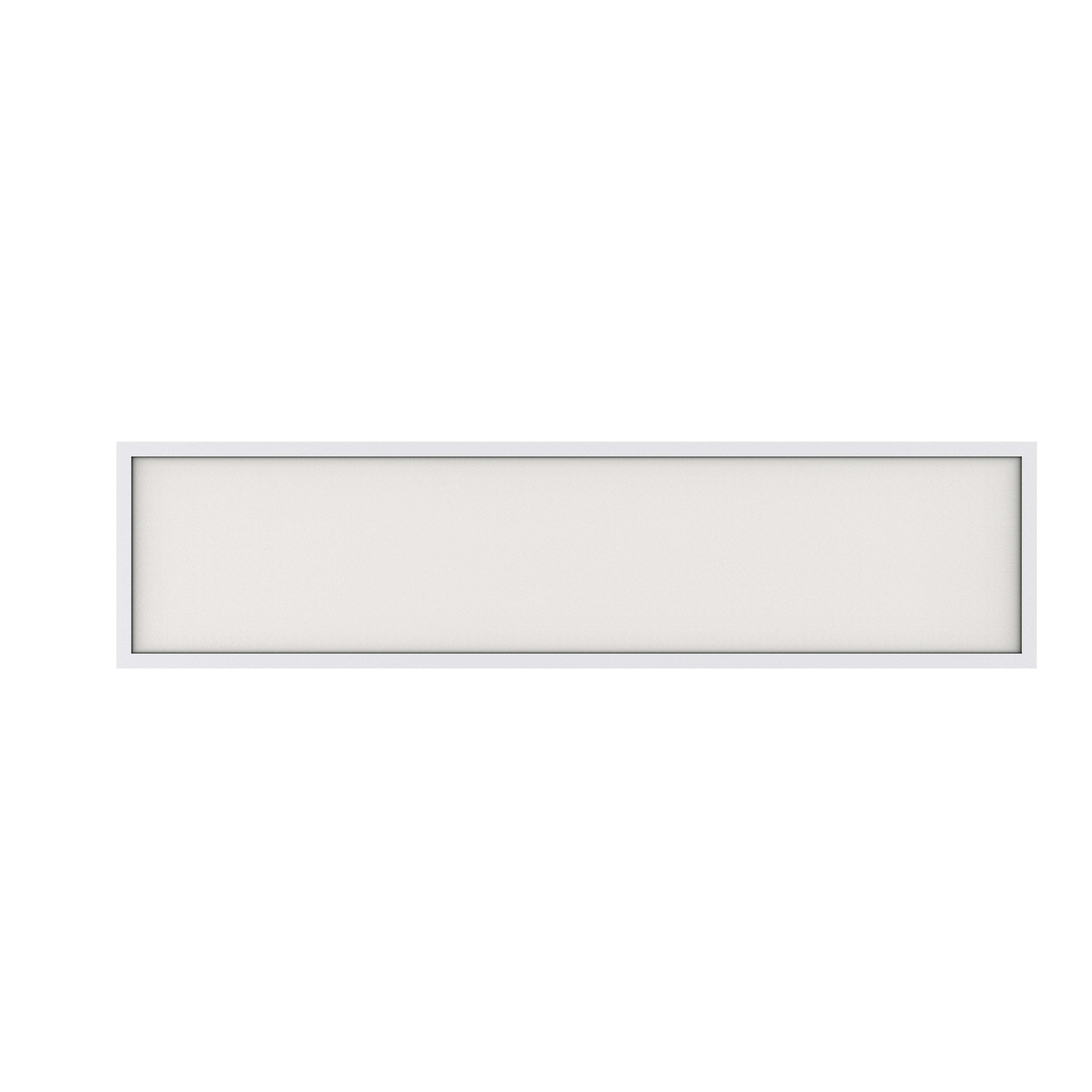 Jemison Matt White Aluminium effect Rectangular Neutral white LED Light panel (L)1195mm
