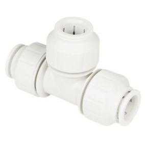 JG Speedfit PEM0215W-L White Push-fit Equal Pipe tee (Dia)15mm x 15mm x 15mm, Pack of 5