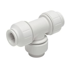 JG Speedfit PEM0222W White Push-fit Equal Pipe tee (Dia)22mm x 22mm x 22mm, Pack of 5