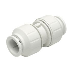 JG Speedfit PEM0415W White Push-fit Straight Connector (Dia)15mm, Pack of 10