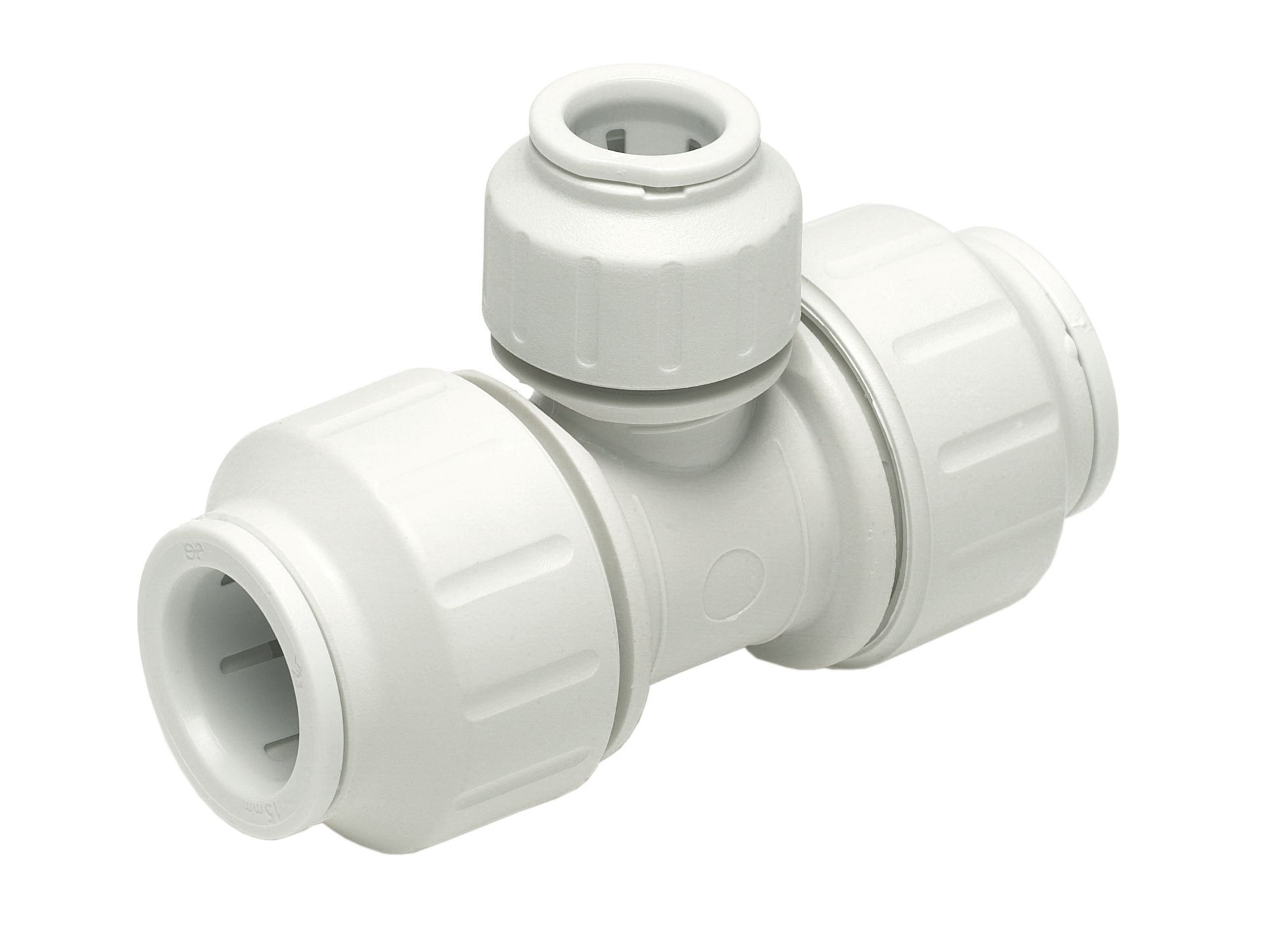 JG Speedfit White Push-fit Reducing Pipe tee (Dia)15mm x 10mm x 10mm