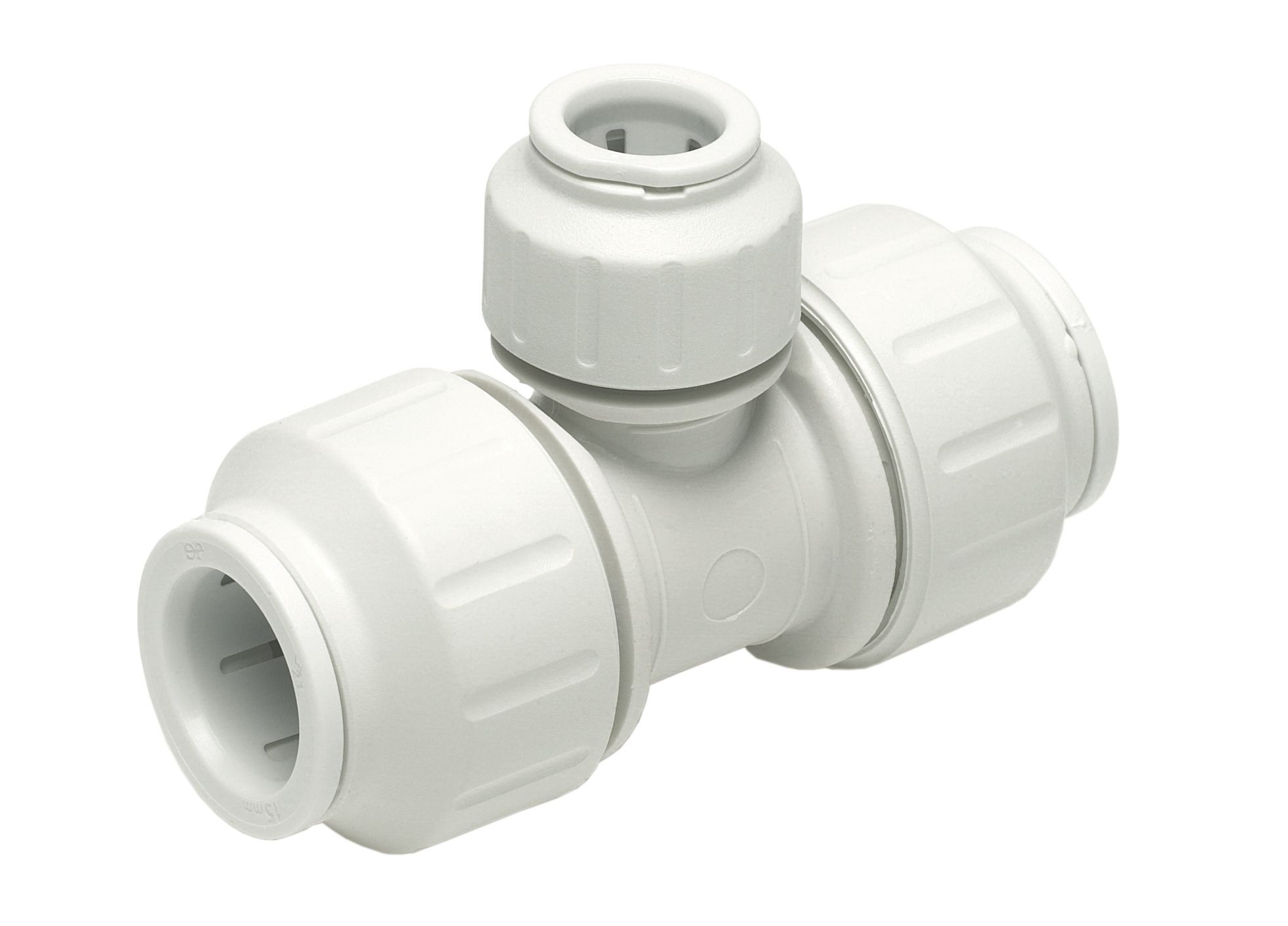 JG Speedfit White Push-fit Reducing Pipe tee (Dia)15mm x 15mm x 10mm