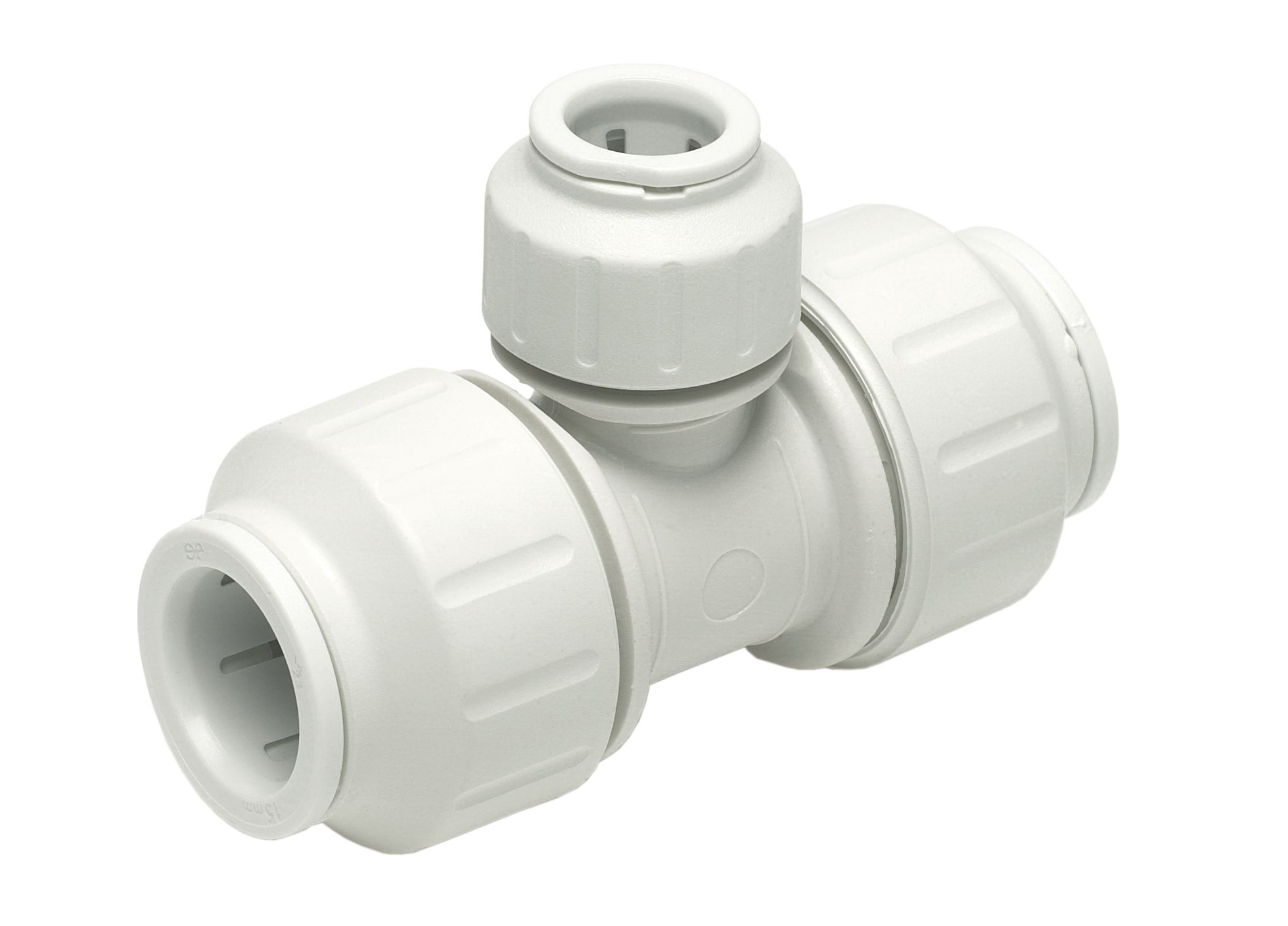 JG Speedfit White Push-fit Reducing Pipe tee (Dia)22mm x 15mm x 15mm