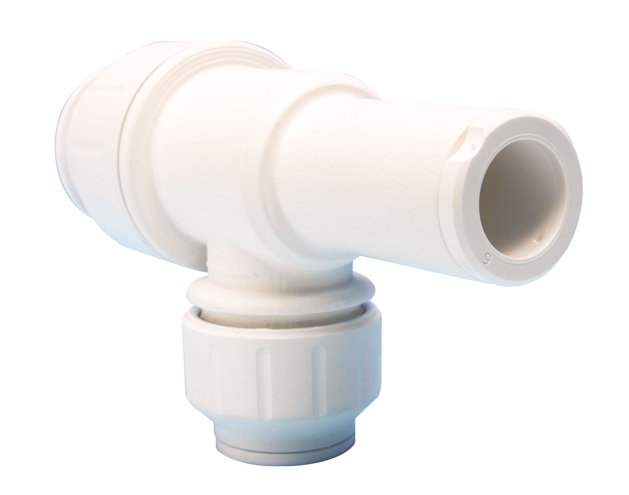 JG Speedfit White Push-fit Reducing Pipe tee (Dia)22mm x 15mm x 15mm ...