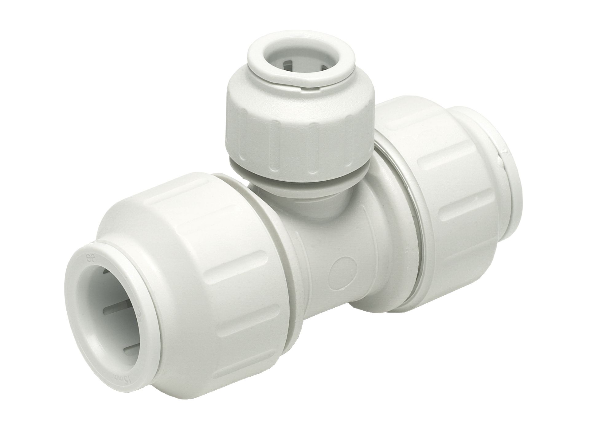 JG Speedfit White Push-fit Reducing Pipe Tee (Dia)22mm X 22mm X 15mm ...