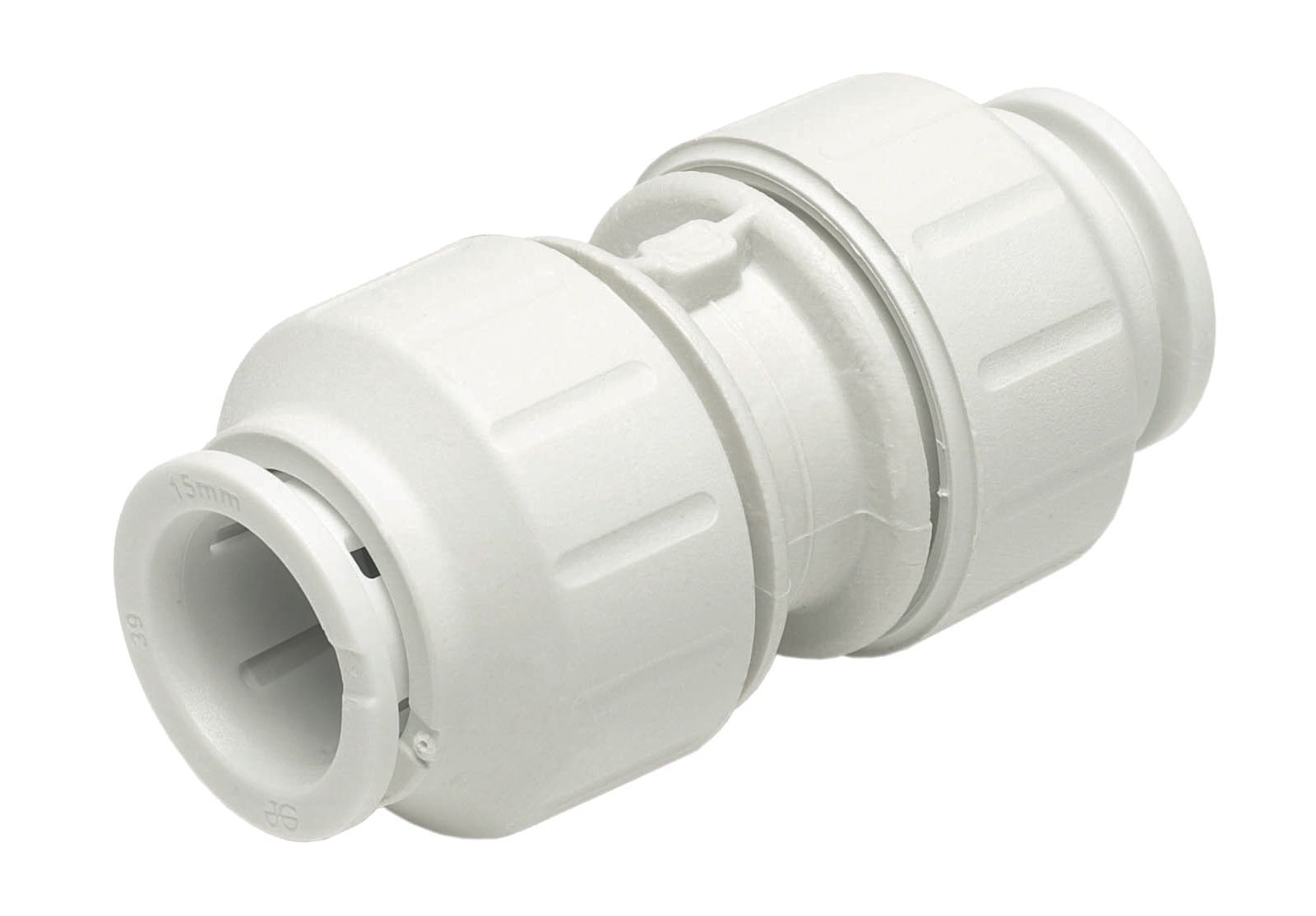 JG Speedfit White Push-fit Straight Connector (Dia)15mm, Pack of 10