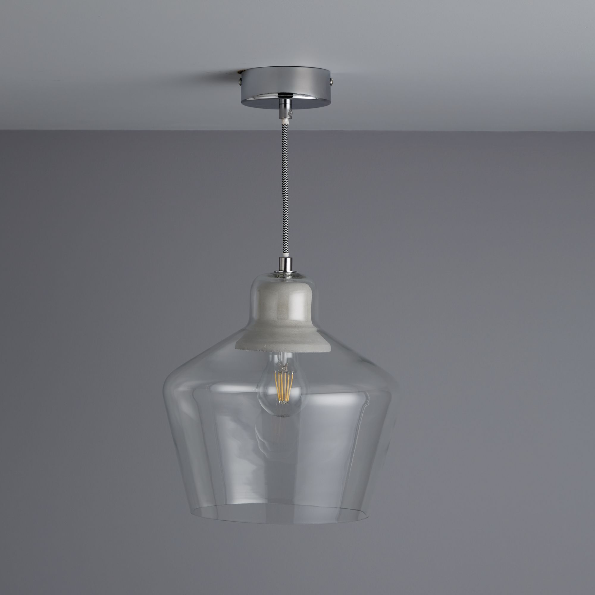 Jidda Silver effect Pendant Ceiling light