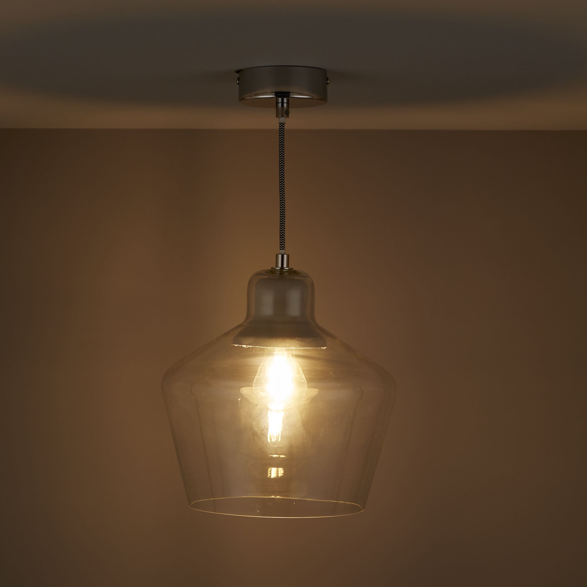 Jidda Silver effect Pendant Ceiling light