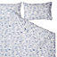 Joanne Striped Blue & white Double Duvet cover & pillow case set