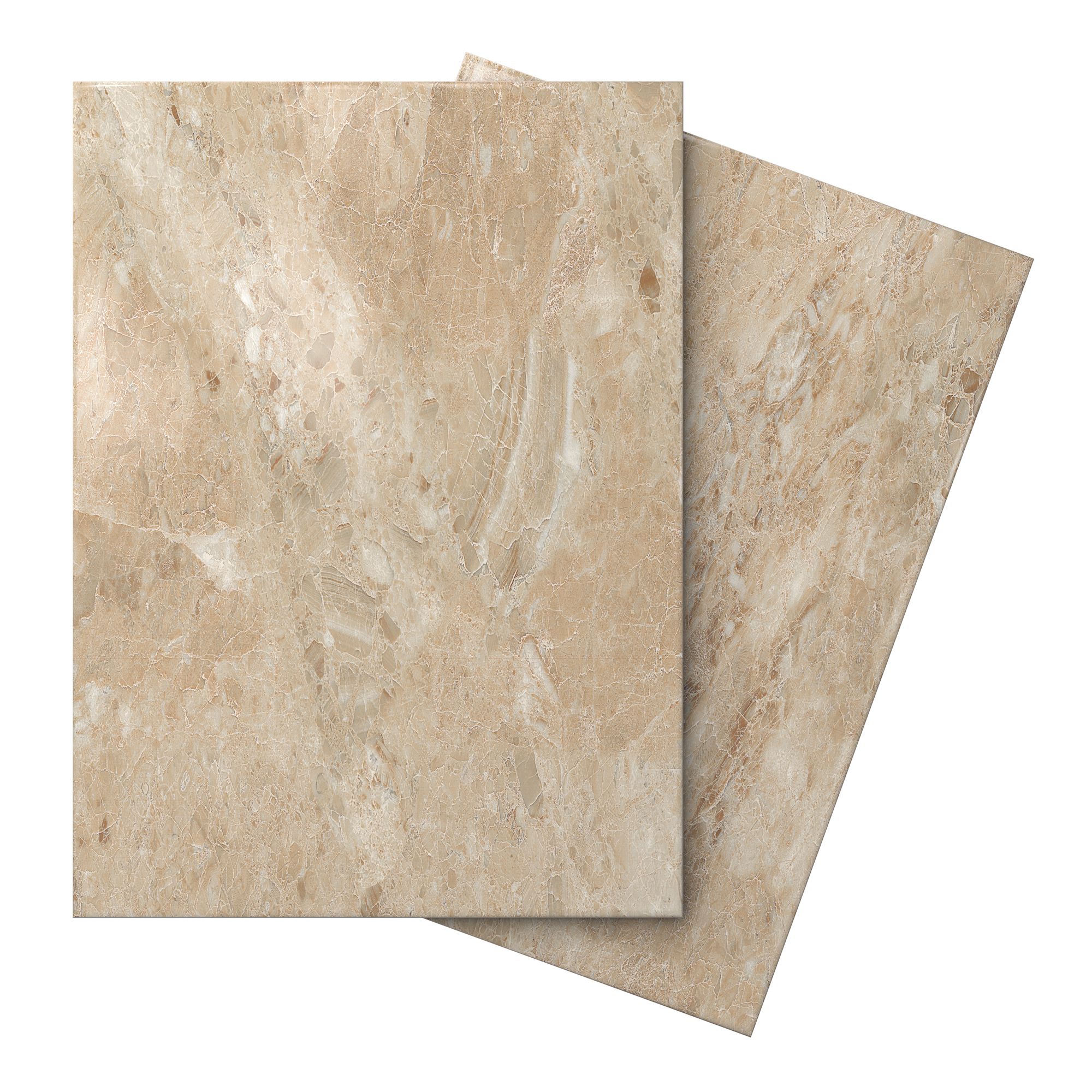 Johnson Illusion Mocha Gloss Marble effect Ceramic Indoor Wall & floor Tile, Pack of 10, (L)360mm (W)275mm