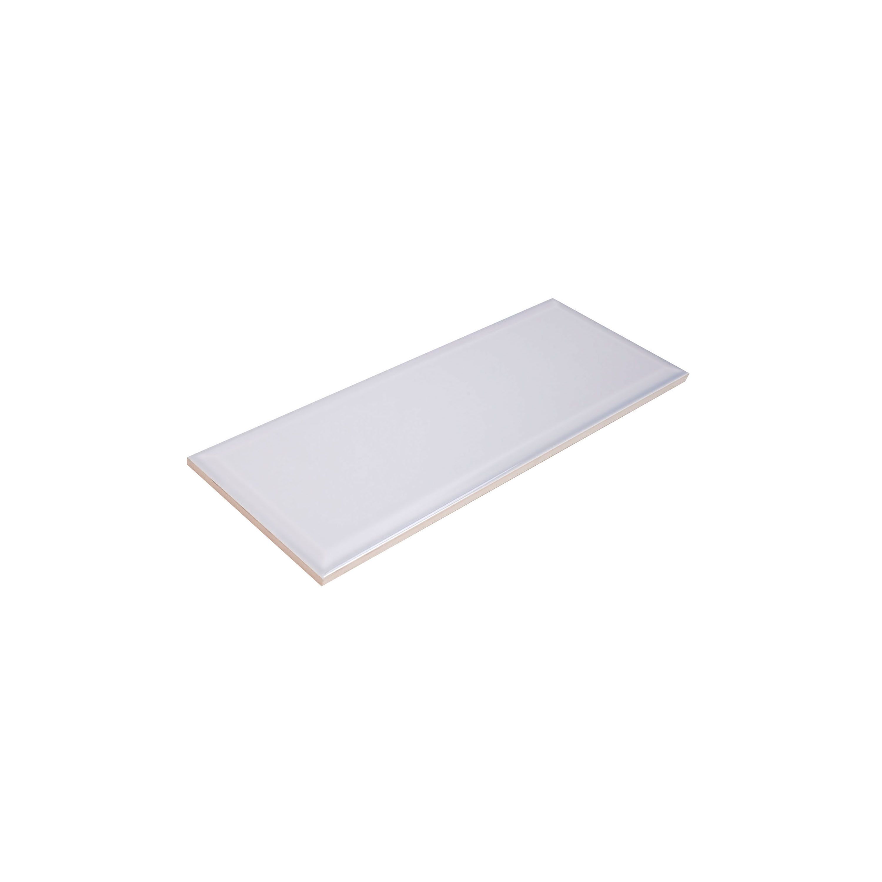 Johnson Tiles Bevel Dove Grey Gloss Ceramic Indoor Wall Tile, Pack of 17, (L)400mm (W)150mm