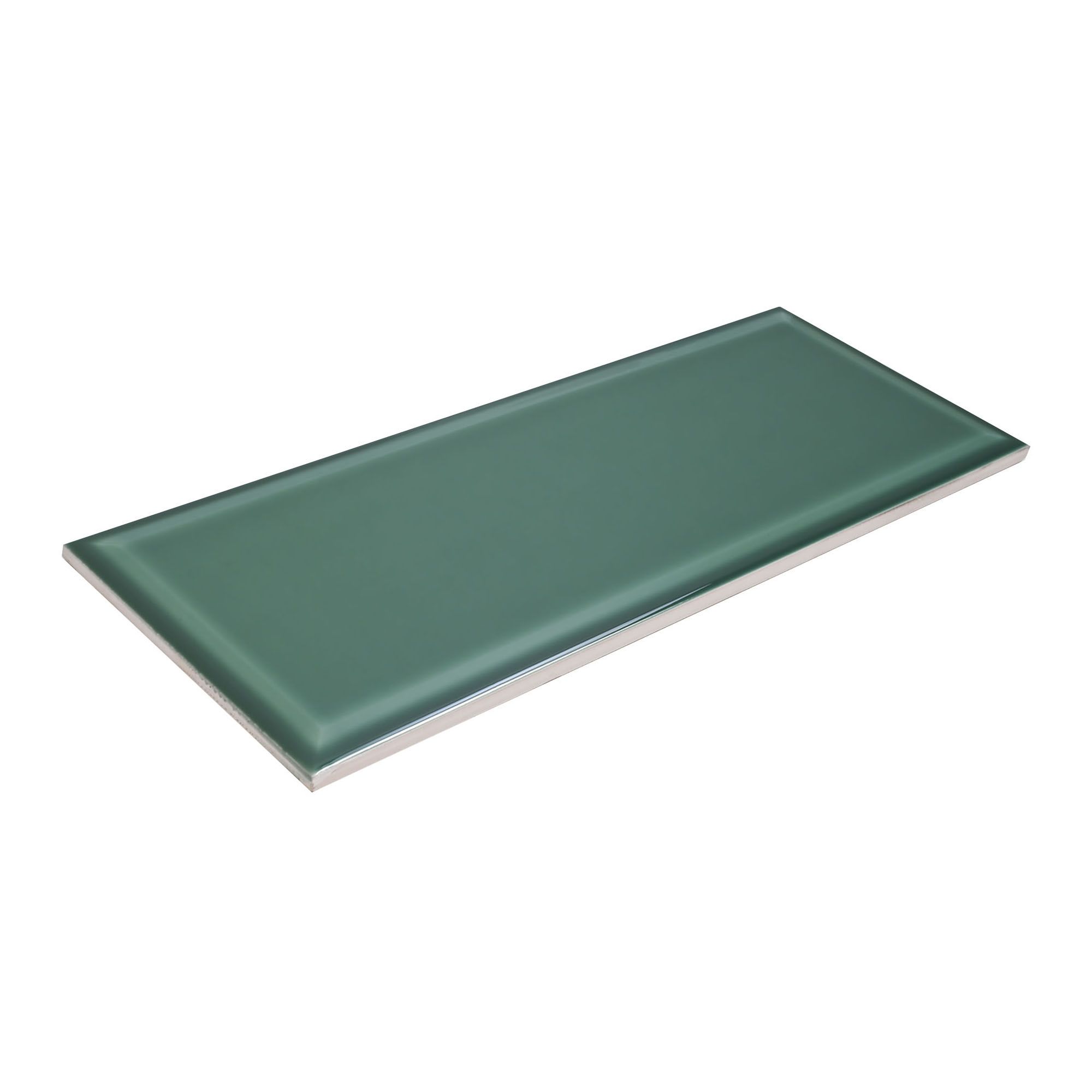Johnson Tiles Bevel Thyme Gloss Ceramic Indoor Wall Tile Sample