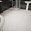 Johnson Tiles Bianco White Matt Marble effect Textured Porcelain Indoor Wall & floor Tile, Pack of 4, (L)600mm (W)600mm