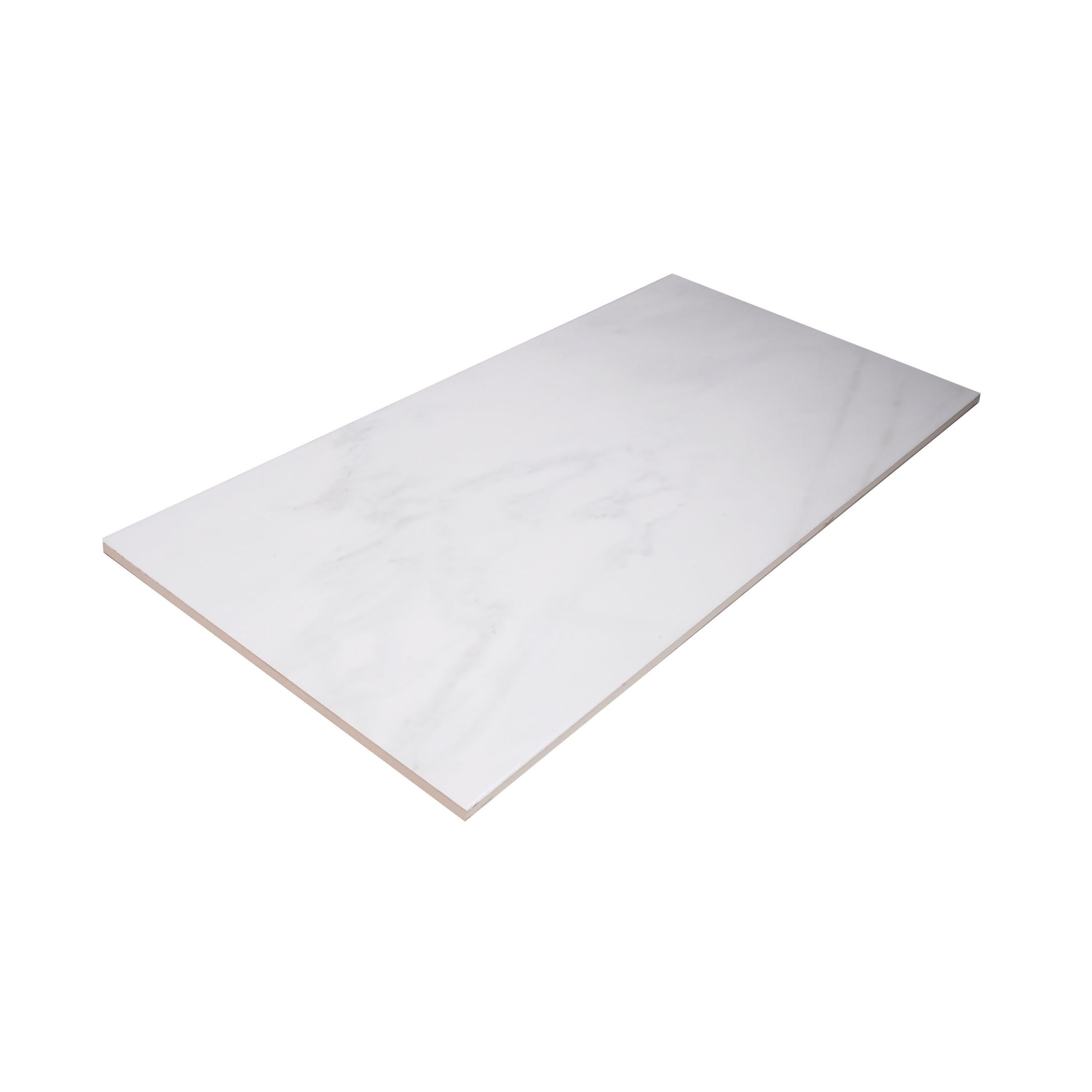Johnson Tiles Bianco White Satin Marble effect Ceramic Indoor Wall & floor Tile, Pack of 5, (L)600mm (W)300mm