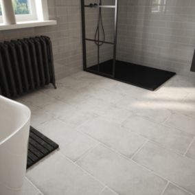 Johnson Tiles Elvaston Grey Matt Stone effect Textured Porcelain Indoor Wall & floor Tile, Pack of 5, (L)600mm (W)300mm