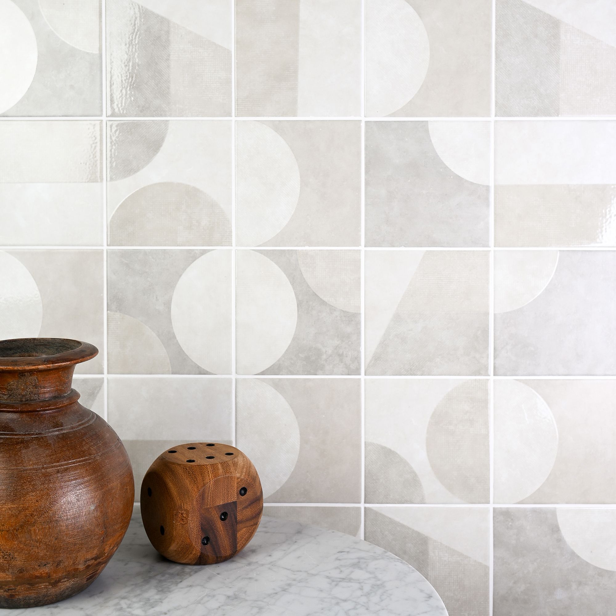 Johnson Tiles Geo Ash Matt Patterned Ceramic Indoor Wall Tile Sample