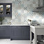 Johnson Tiles Grey Matt Concrete effect Porcelain Wall & floor Tile Sample
