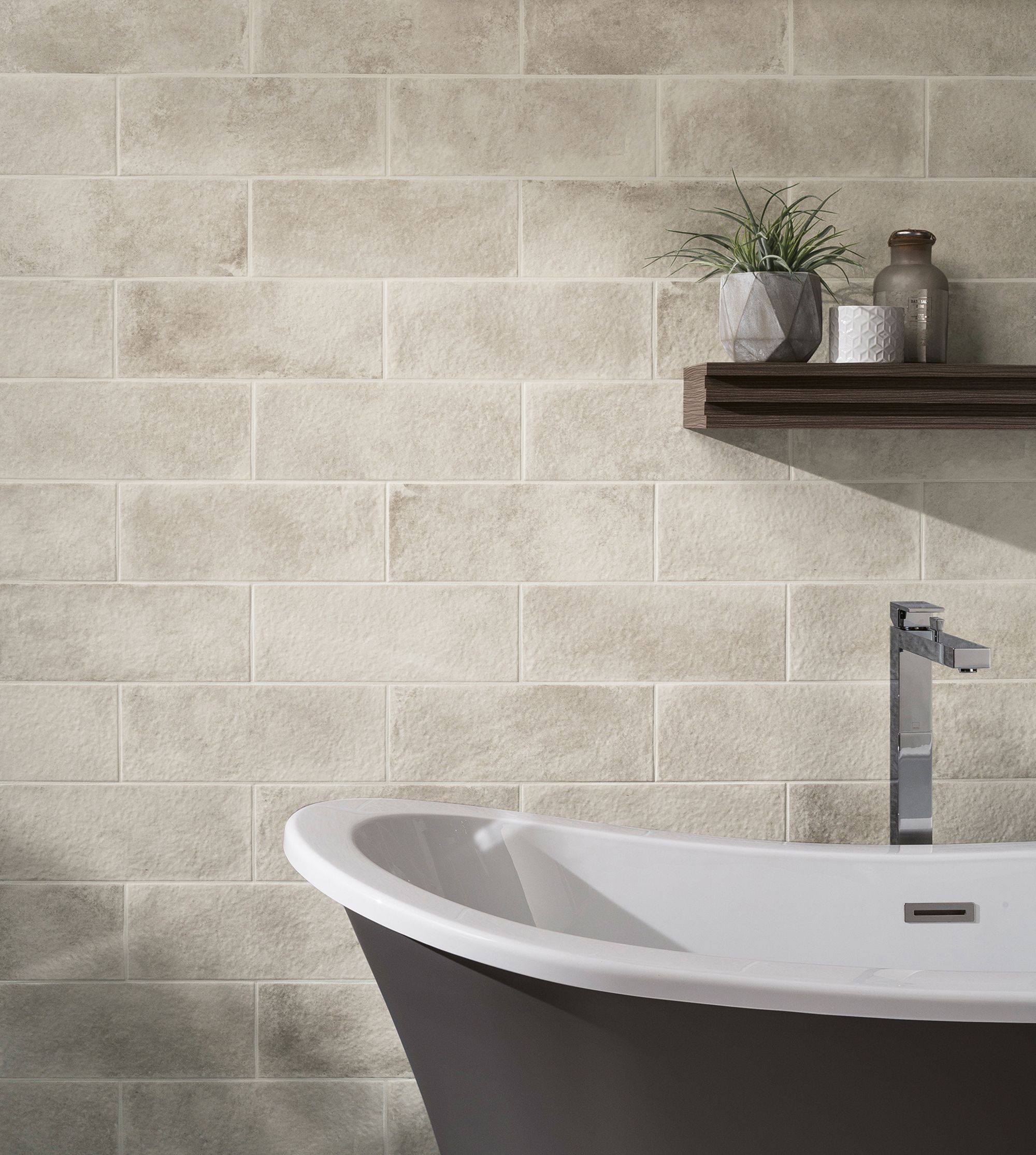 Johnson Tiles Harbour Qauy Grey Matt Stone effect Embossed Ceramic Indoor Wall & floor Tile, Pack of 17, (L)400mm (W)150mm