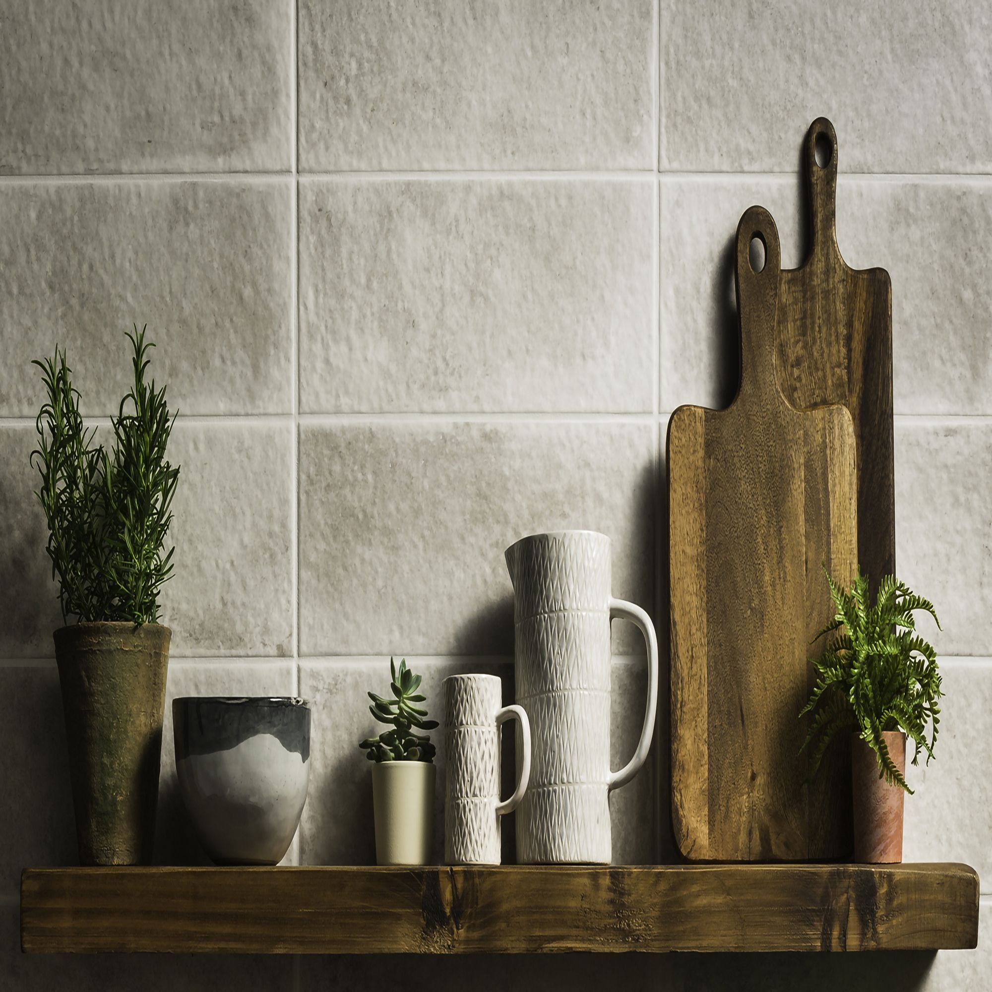 Johnson Tiles Harbour Sea Spray Matt Stone effect Embossed Ceramic Indoor Wall Tile Sample