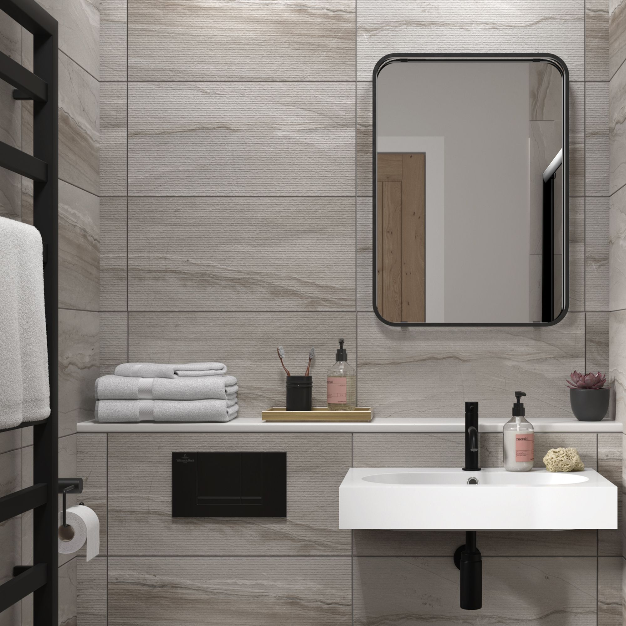 Johnson Tiles Haven Pebble Matt Ridged Stone effect Textured Ceramic ...