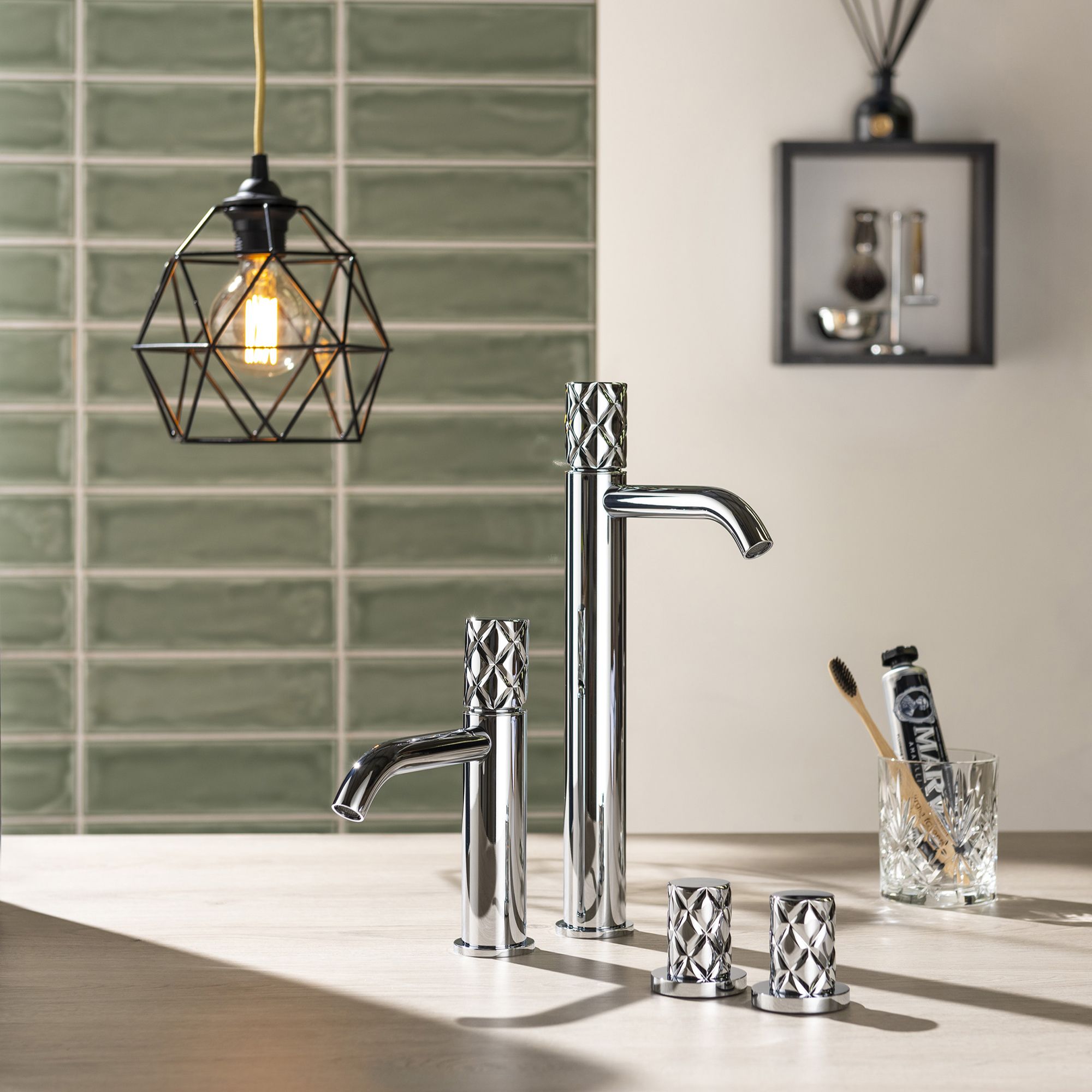Johnson Tiles Iris Green Gloss Ceramic Indoor Wall Tile Sample