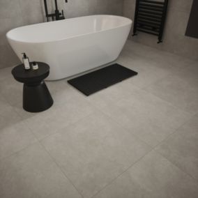 Johnson Tiles Marlow Grey Matt Cement tile effect Porcelain Indoor Wall & floor Tile, Pack of 3, (L)600mm (W)600mm