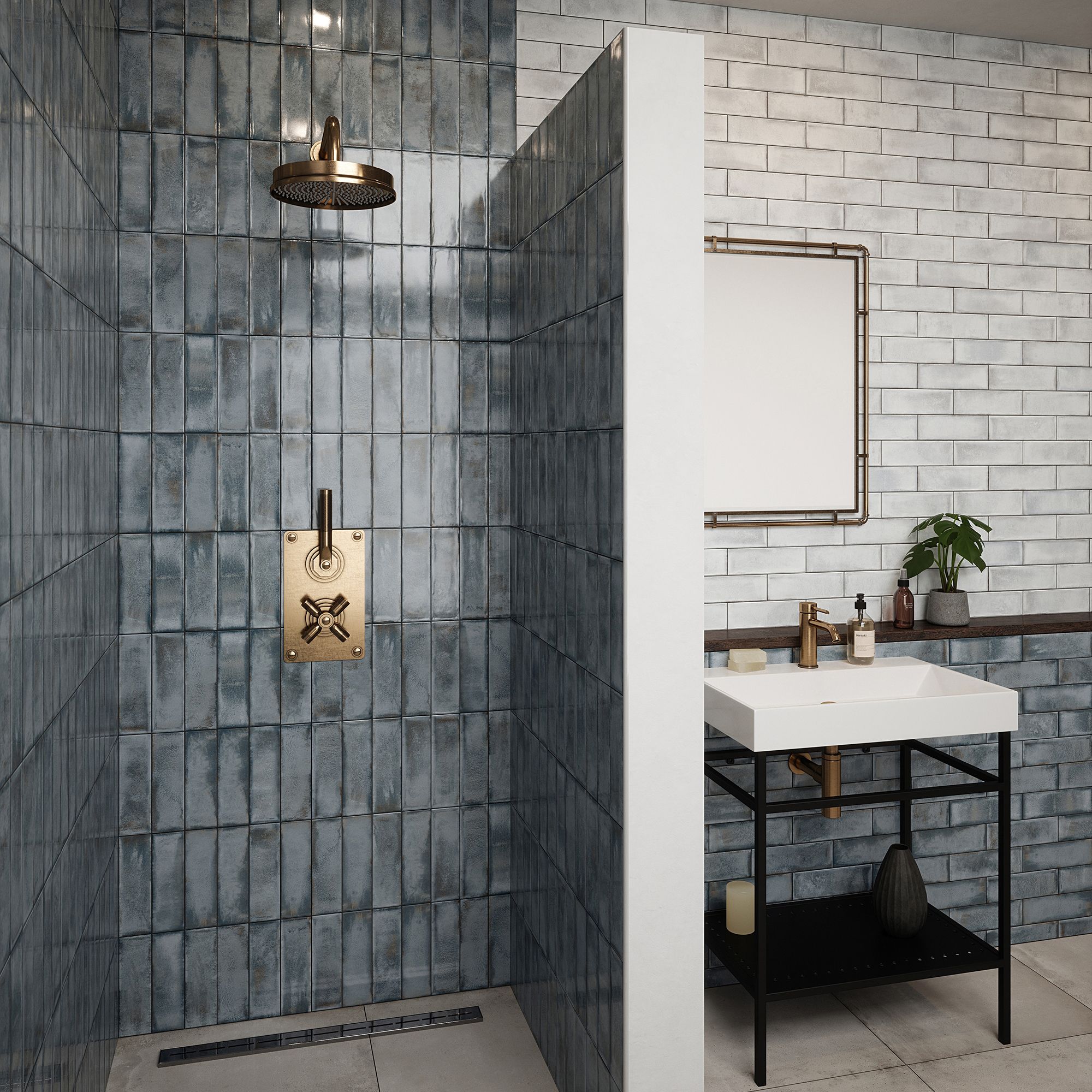 Johnson Tiles Maya Grey Gloss Ceramic Indoor Wall Tile Sample