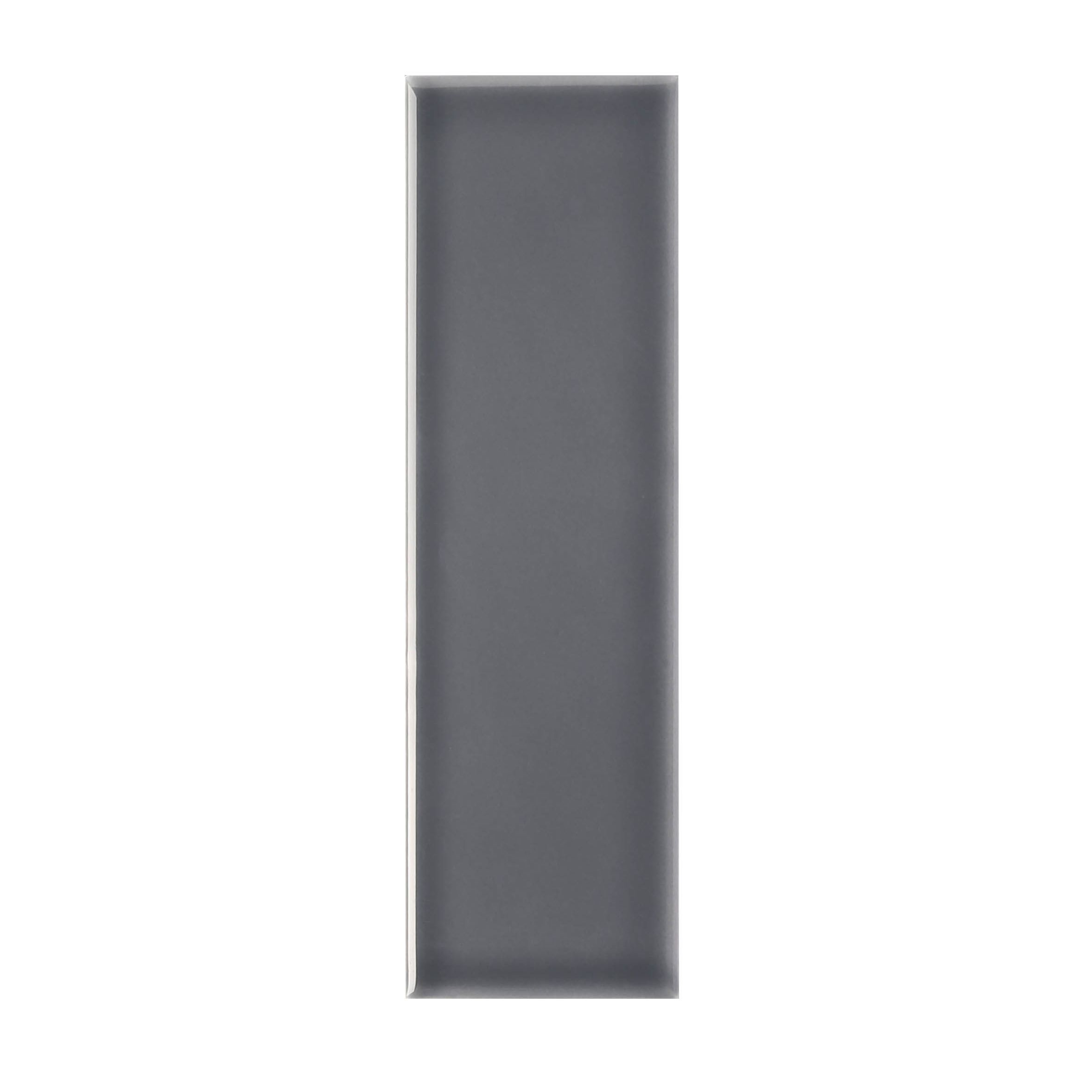 Johnson Tiles Mayfair Dark grey Gloss Ceramic Indoor Wall Tile, (L)245mm (W)75mm, 0.99m²