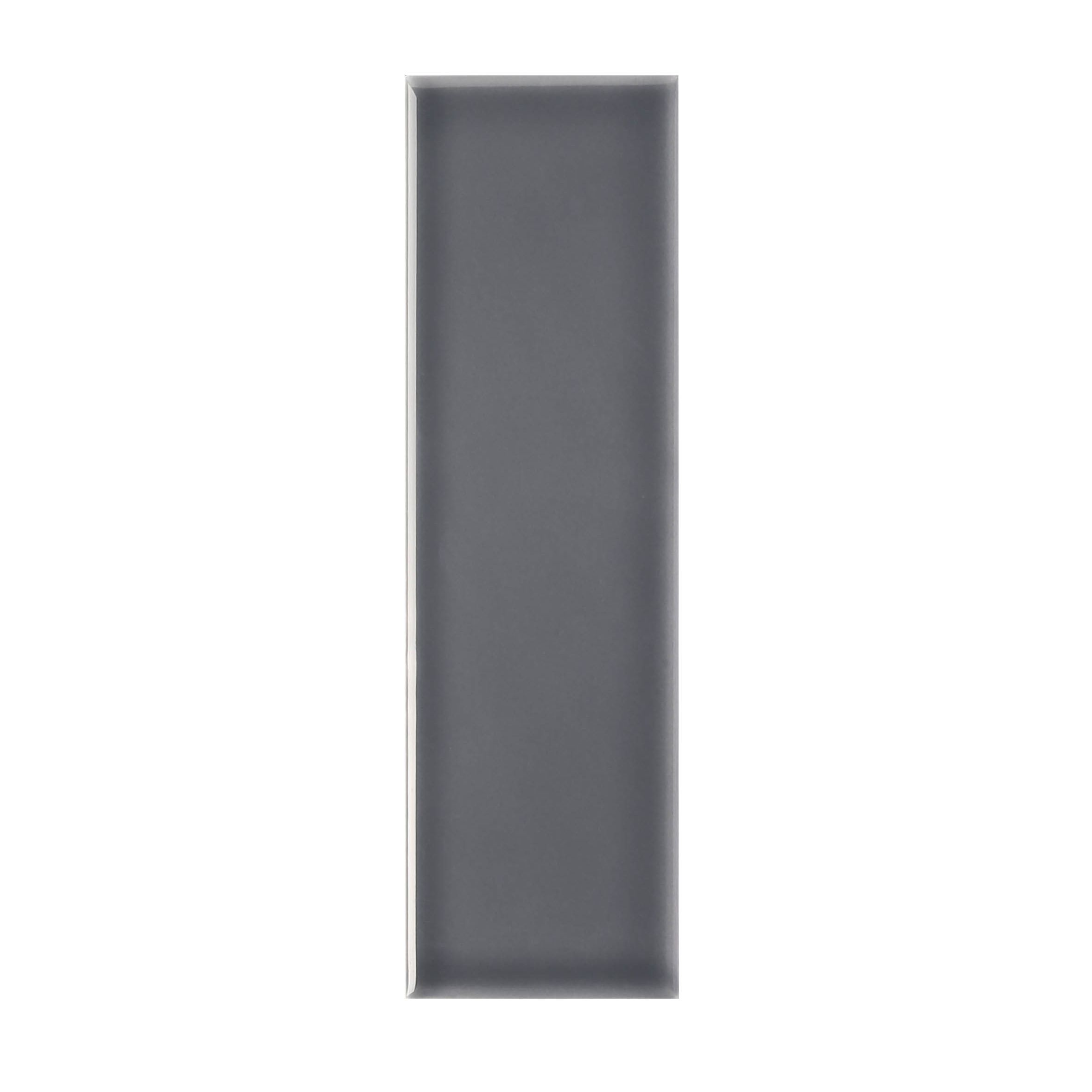 Johnson Tiles Mayfair Dark grey Gloss Ceramic Indoor Wall Tile, Pack of 54, (L)245mm (W)75mm