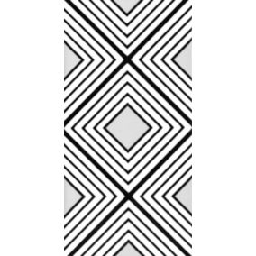 Johnson Tiles Monochrome Black & white Gloss Patterned Ceramic Indoor Wall Tile, Pack of 50, (L)200mm (W)100mm