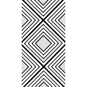 Johnson Tiles Monochrome Black & white Gloss Patterned Ceramic Wall Tile Sample